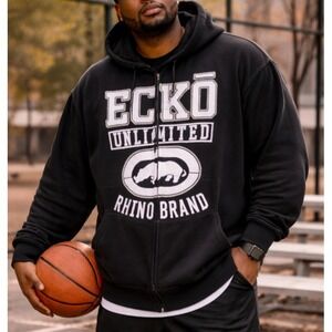 VTG Y2K Ecko Unltd Mens Rhino Hoodie Sweatshirt 2XL Streetcore Urbanwear Skater